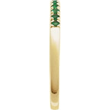 10K Yellow Gold Natural Emerald Stackable Ring