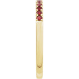 10K Yellow Gold Natural Mozambique Garnet Stackable Ring