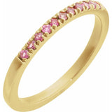 10K Yellow Gold Natural Pink Tourmaline Stackable Ring