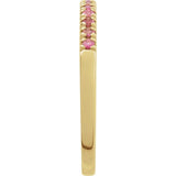 10K Yellow Gold Natural Pink Tourmaline Stackable Ring