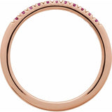 10K Rose Gold Natural Ruby Stackable Ring