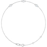 Sterling Silver 1/4 CTW Lab-Grown Diamond Bezel-Set 3-Stone 6 1/2-7 1/2" Bracelet
