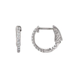 Platinum 1/4 CTW Natural Diamond Inside-Outside 14.5 mm Hinged Hoop Earrings