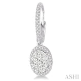1 Ctw Oval Shape Diamond Lovebright Earrings in 14K White Gold