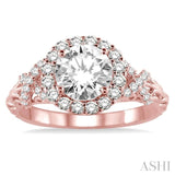1/2 Ctw Diamond Semi-Mount Engagement Ring in 14K Rose Gold