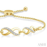 1/20 Ctw Triple Infinity Link Round Cut Diamond Lariat Bracelet in Yellow Gold Vermeil
