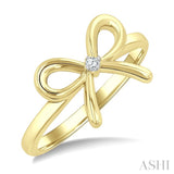 1/50 Ctw Bow Round Cut Diamond Fashion Ring in Yellow Gold Vermeil