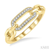 1/10 Ctw Round Cut Diamond Paperclip Ring in Yellow Gold Vermeil