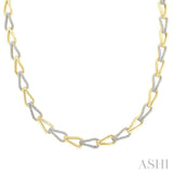 1/4 Ctw Round Cut Diamond Bold Knot Link Fashion Necklace in Yellow Gold Vermeil