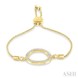 1/10 Ctw Hollow Cut Circle Round Cut Diamond Lariat Bracelet in Yellow Gold Vermeil