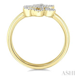 1/20 Ctw Dog Paw Round Cut Diamond Ring in Yellow Gold Vermeil