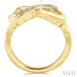 1/50 Ctw Conjoined Hearts Round Cut Diamond Infinity Ring in Yellow Gold Vermeil