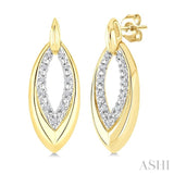 1/10 Ctw Marquise Shape Inner Link Round Cut Diamond Earrings in Yellow Gold Vermeil