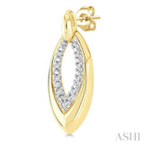 1/10 Ctw Marquise Shape Inner Link Round Cut Diamond Earrings in Yellow Gold Vermeil