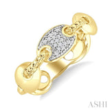 1/20 Ctw Mariner Link Round Cut Diamond Ring in Yellow Gold Vermeil