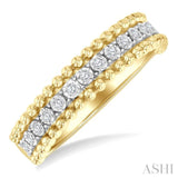 1/10 Ctw Round Cut Bead Bijoux Diamond Bold Bead Design Fashion Band in Yellow Gold Vermeil