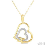 1/50 Ctw Round Cut Diamond Heart Pendant With Chain in Yellow Gold Vermeil