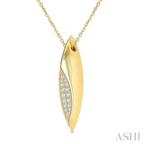 1/10 Ctw Marquise Shape Round Cut Diamond Fashion Pendant in 14K Yellow Gold