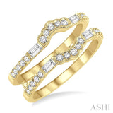 1/2 Ctw Baguette and Round Cut Diamond Insert Ring in 14K Yellow Gold