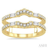 1/2 Ctw Baguette and Round Cut Diamond Insert Ring in 14K Yellow Gold
