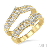 1 Ctw Round Cut Diamond Insert Ring in 14K Yellow Gold