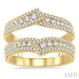 1 Ctw Round Cut Diamond Insert Ring in 14K Yellow Gold