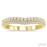 1/3 Ctw Twin Row Round Cut Diamond Wedding Band in 14K Yellow Gold