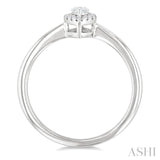 1/4 Ctw Marquise and Round Cut Diamond Fashion Halo Ring in 14K White Gold
