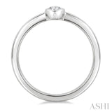 1/5 Ctw Bezel Set Heart Cut Diamond Fashion Ring in 14K White Gold