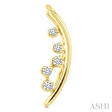 1/10 Ctw Round Cut Diamond Fashion Ear Climbers in 10K Yellow Gold