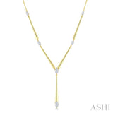 1 Ctw Marquise Cut Diamond Tapered Bar Necklace in 14K Yellow Gold