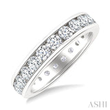 2 Ctw Channel Set Round Cut Diamond Eternity Wedding Band in 14K White Gold