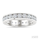 2 Ctw Channel Set Round Cut Diamond Eternity Wedding Band in 14K White Gold
