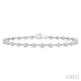 1 Ctw Bezel Set Round Cut Diamond Station Bracelet in 14K White Gold