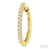 1/3 Ctw Round Cut Diamond Hoop Earrings in 14K Yellow Gold