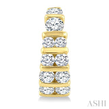 1 Ctw Channel Set Round Cut Diamond Hoop Earrings in 14K Yellow Gold
