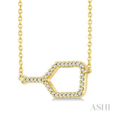 1/10 Ctw Round Cut Diamond Petite Pickleball Fashion Pendant With Chain in 10K Yellow Gold