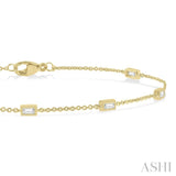 1/4 Ctw Petite Baguette Diamond Station Bracelet in 14K Yellow Gold