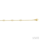 1/4 Ctw Petite Baguette Diamond Station Bracelet in 14K Yellow Gold