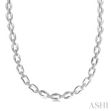 1/4 Ctw Round Cut Diamond Bold Oval Link Fashion Necklace in Sterling Silver