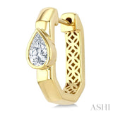 5/8 Ctw Pear Cut Diamond Fashion Hoop Earrings in 14K Yellow Gold