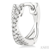 1/6 Ctw Petite Criss Cross Rope and Round Cut Diamond Fashion Huggies in 14K White Gold