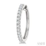 3/4 Ctw Round Cut Diamond Hoop Earrings in 14K White Gold