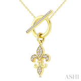 1/5 Ctw Round Cut Diamond  Fleur Toggle Fashion Necklace in 10K Yellow Gold