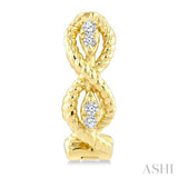 1/20 Ctw Petite Swirl Pattern Round Cut Diamond Fashion Huggie Earrings in 10K Yellow Gold