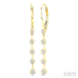 1/3 Ctw Round Cut Diamond Fashion Long Earrings in 14K Yellow Gold