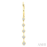1/3 Ctw Round Cut Diamond Fashion Long Earrings in 14K Yellow Gold