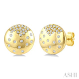1/5 Ctw Round Cut Diamond Circle Mosaic Stud Earrings in 10K Yellow Gold