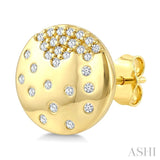 1/5 Ctw Round Cut Diamond Circle Mosaic Stud Earrings in 10K Yellow Gold