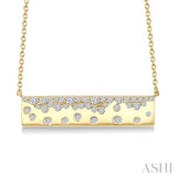 1/3 Ctw Round cut Diamond Horizontal Mosaic Bar Necklace in 10K Yellow Gold